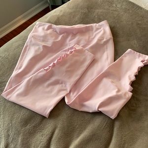 DSG Dick’s Sporting Goods light pink Size L workout capris with cut out legs